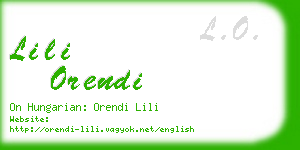 lili orendi business card